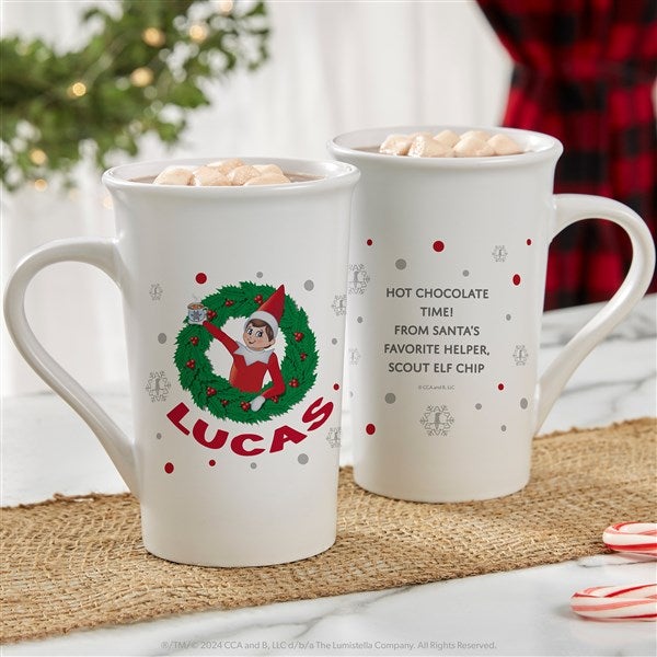 The Elf on the Shelf Wreath Personalized Christmas Mugs - 44046