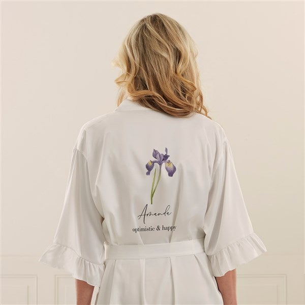 Birth Month Flower Personalized Ruffle Satin Robe  - 44055