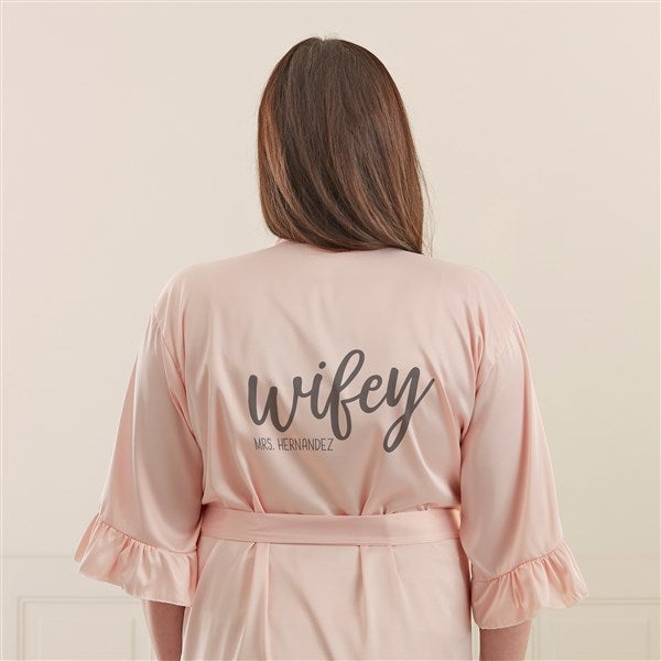 Wifey Personalized Ruffle Satin Robe  - 44057