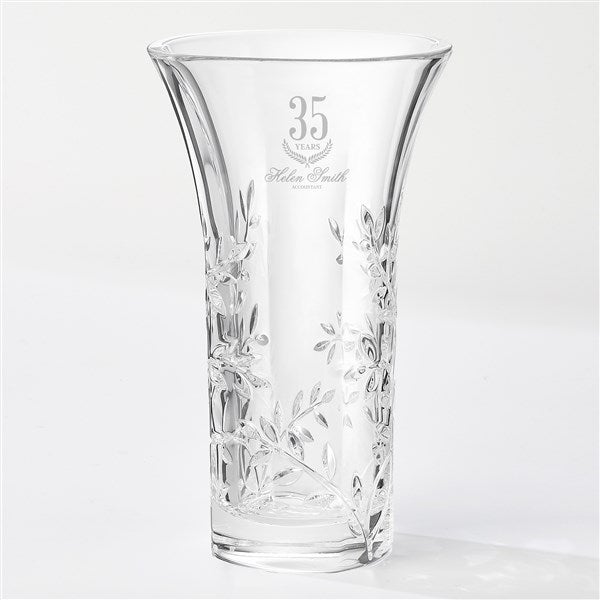 Retirement Years Personalized Vera Wang Crystal Leaf Vase - 44060