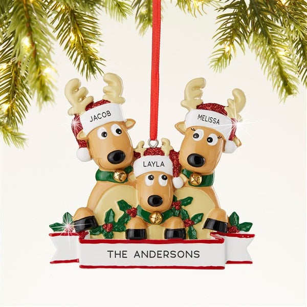 Reindeer Family Personalized Ornament - 44064