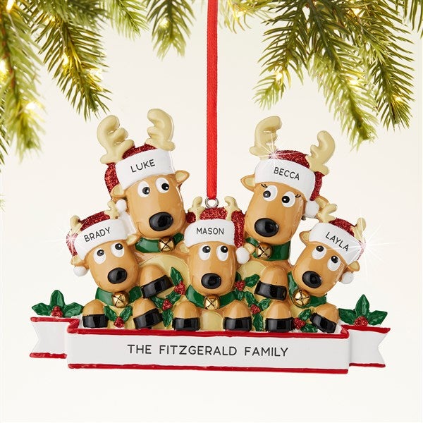 Reindeer Family Personalized Ornament - 44064