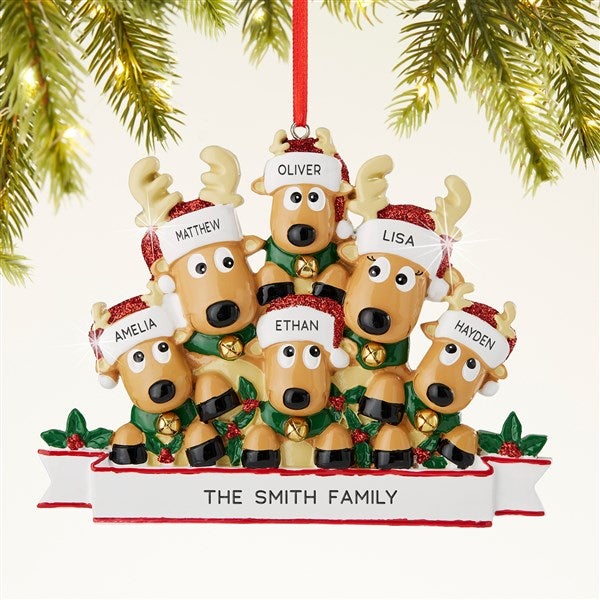 Reindeer Family Personalized Ornament - 44064