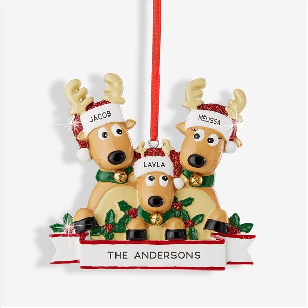 Reindeer Family Personalized Ornament - 44064