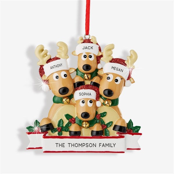 Reindeer Family Personalized Ornament - 44064
