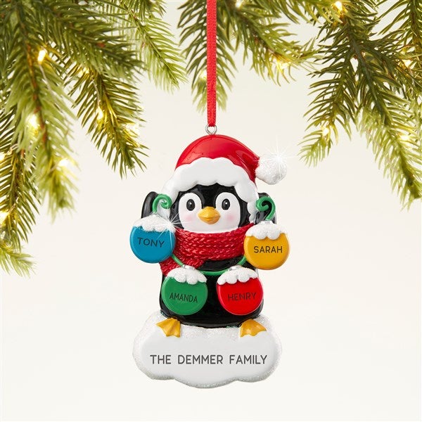 Winter Penguin Personalized Ornament - 44067