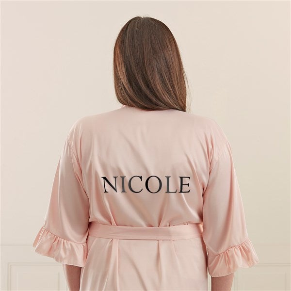 Metallic Foil Name Personalized Ruffle Satin Robe  - 44068