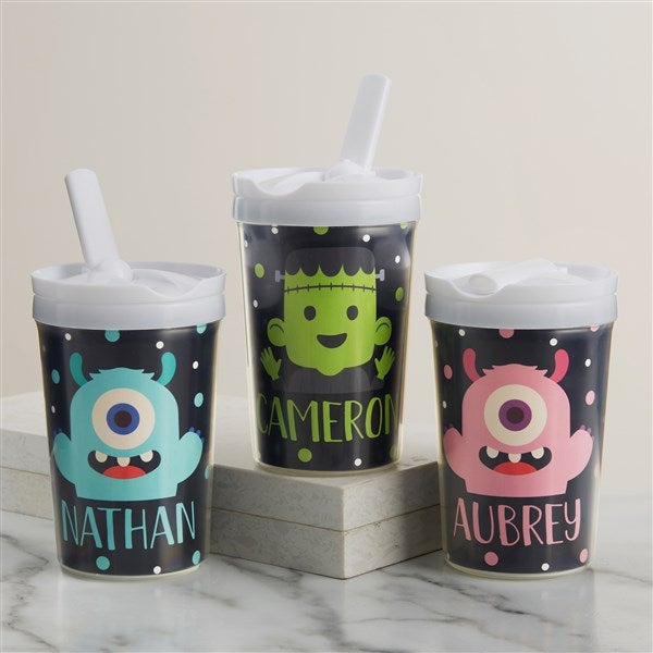 Trick or Treat Halloween Characters Personalized Toddler 8oz. Sippy Cup - 44073