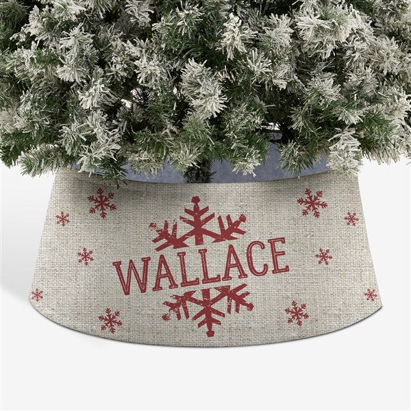 Stamped Snowflake Personalized Christmas Tree Collar - 44075
