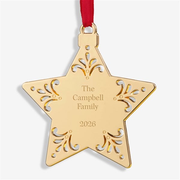 Write Your Own Engraved Gold Star Ornament - 44083