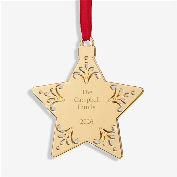 Write Your Own Engraved Gold Star Ornament - 44083