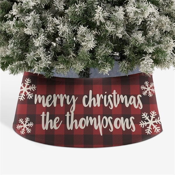Cozy Cabin Personalized Buffalo Check Christmas Tree Collar  - 44097