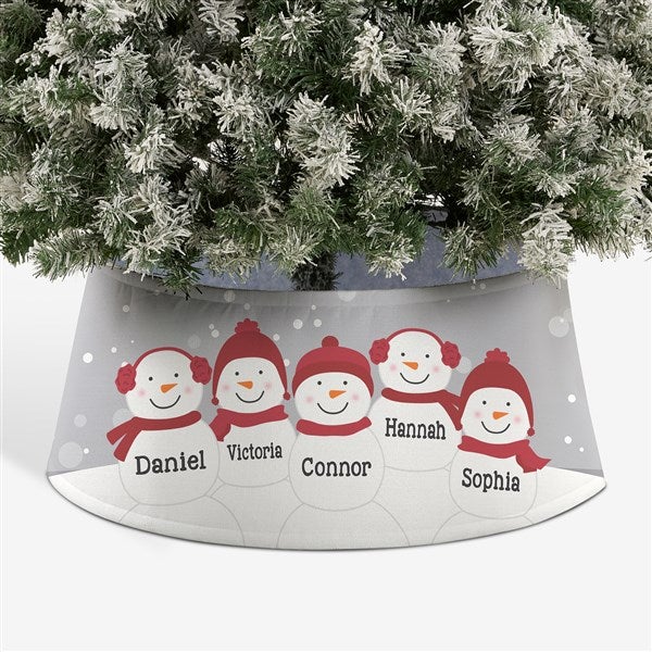 Snowman Family Character Personalized Christmas Tree Collar  - 44102