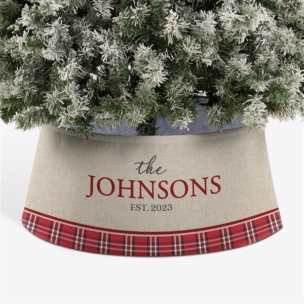 Plaid Evergreen Personalized Christmas Tree Collar  - 44105