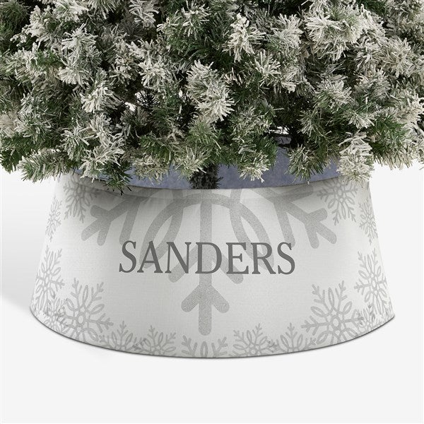 Silver and Gold Snowflake Personalized Christmas Tree Collar - 44112
