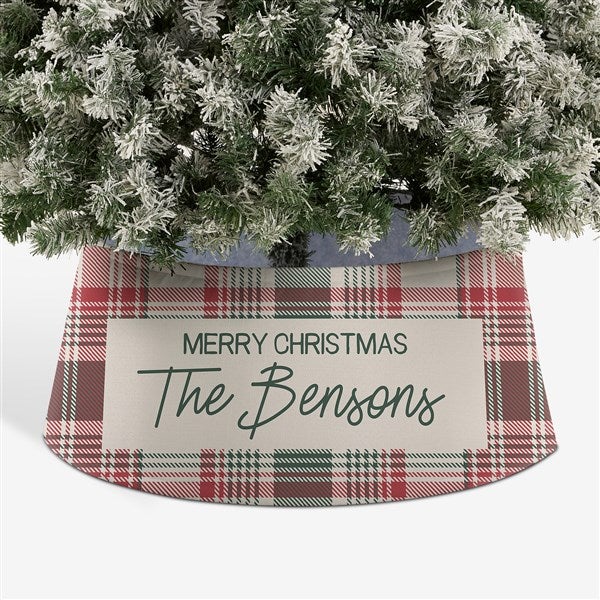 Fresh Plaid Personalized Christmas Tree Collar  - 44117