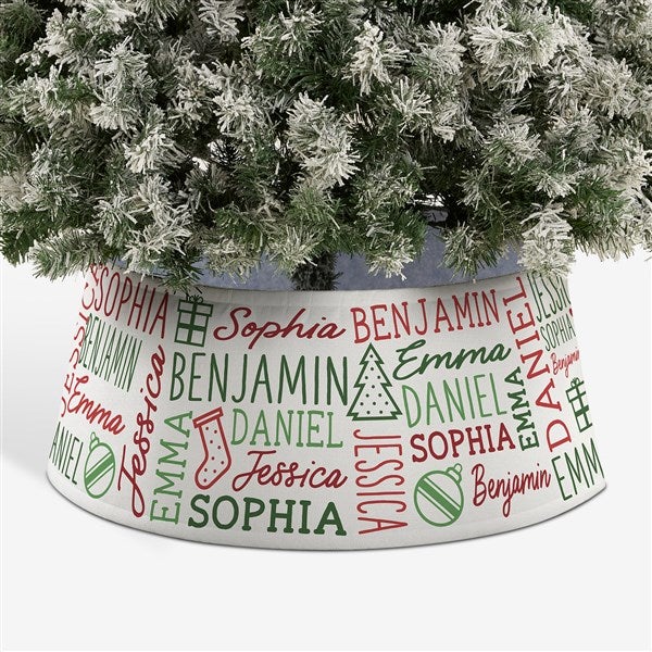 Holiday Repeating Name Personalized Christmas Tree Collar - 44120