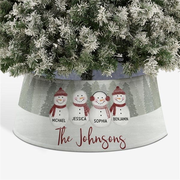 Watercolor Snowman Personalized Christmas Tree Collar - 44122