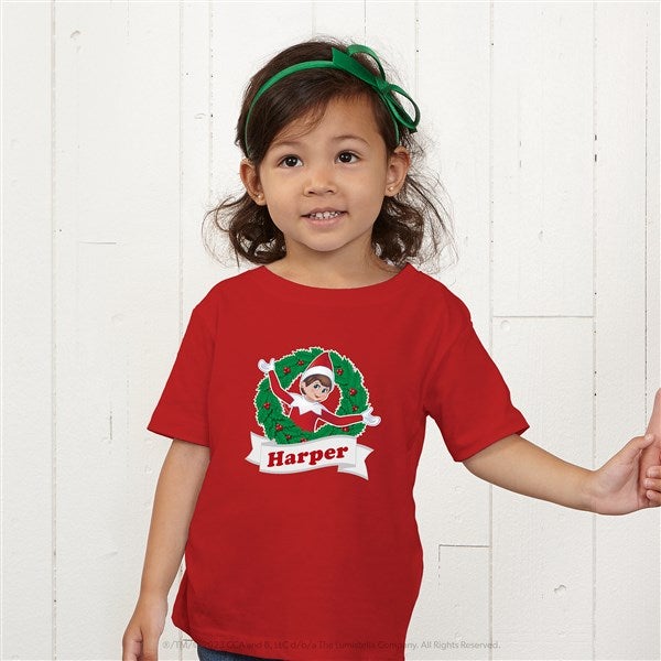 The Elf on the Shelf Wreath Personalized Kids Shirts  - 44155