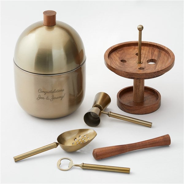 Engraved Lenox Gold Entertaining Bar Set