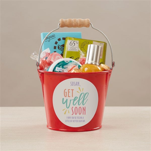 Get Well Soon Personalized Metal Buckets - 44230