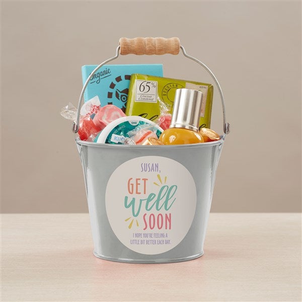 Get Well Soon Personalized Metal Buckets - 44230