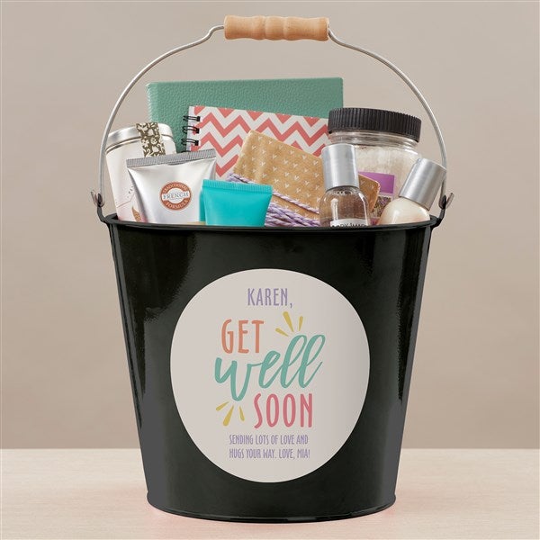 Get Well Soon Personalized Metal Buckets - 44230