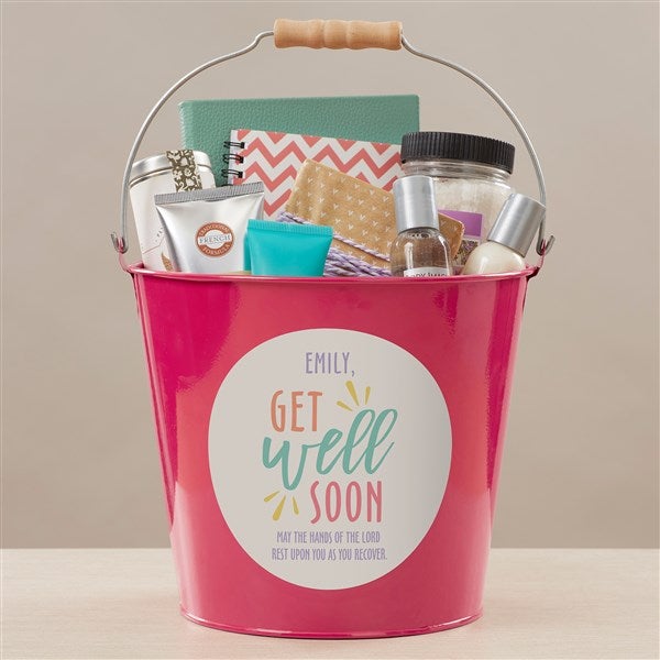 Get Well Soon Personalized Metal Buckets - 44230