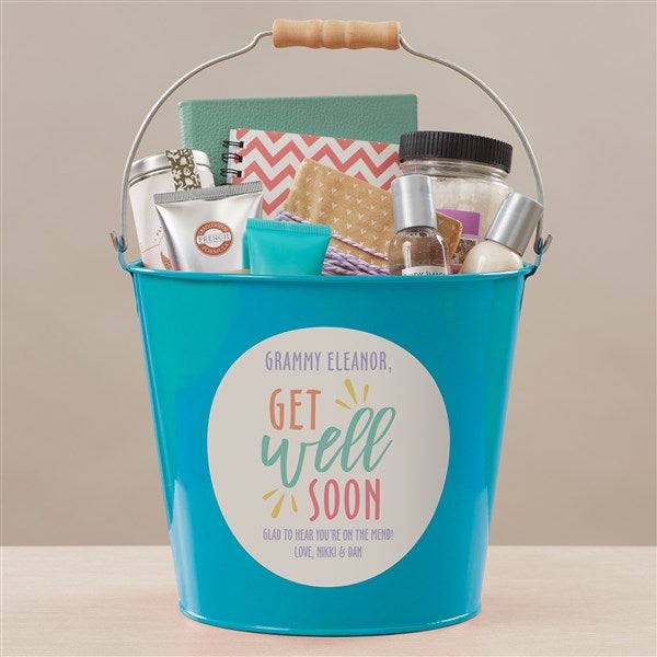 Get Well Soon Personalized Metal Buckets - 44230