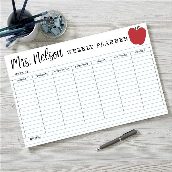 Inspiring Teacher Personalized Weekly Planner - 44237