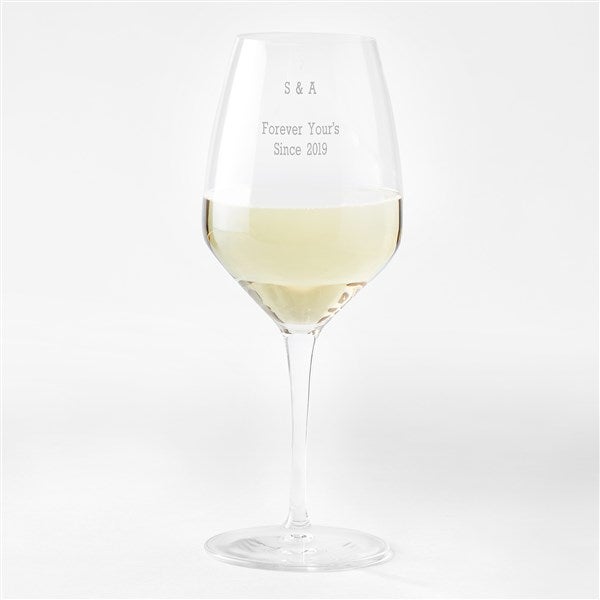 Engraved Luigi Bormioli Anniversary Atelier White Wine Glass - 44258