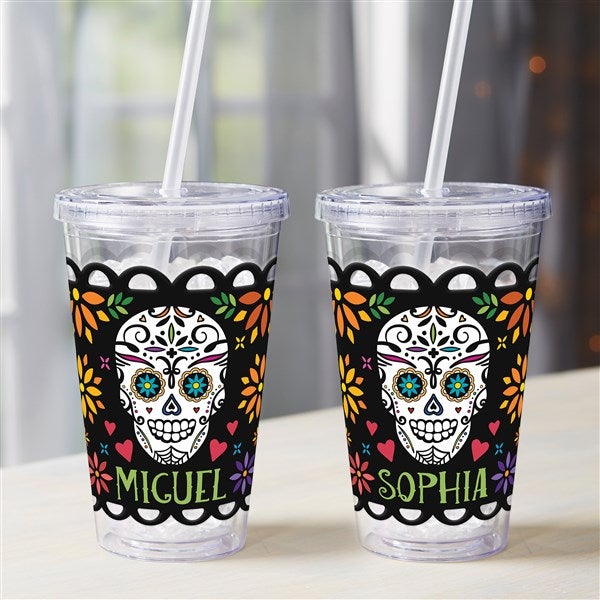 Day of the Dead Personalized 17 oz. Insulated Acrylic Tumbler - 44346