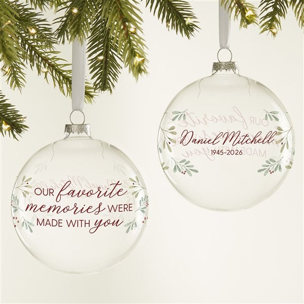 Favorite Memories Personalized Memorial Glass Bulb Ornament - 44361