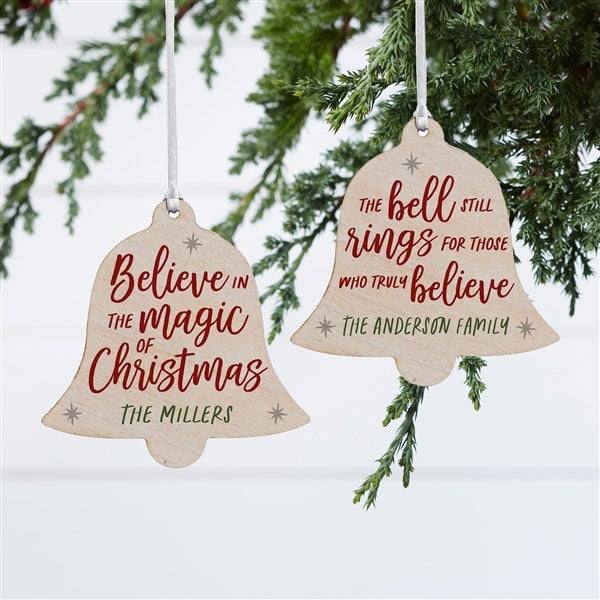 Believe in The Magic Personalized Christmas Wood Bell Ornament - 44381