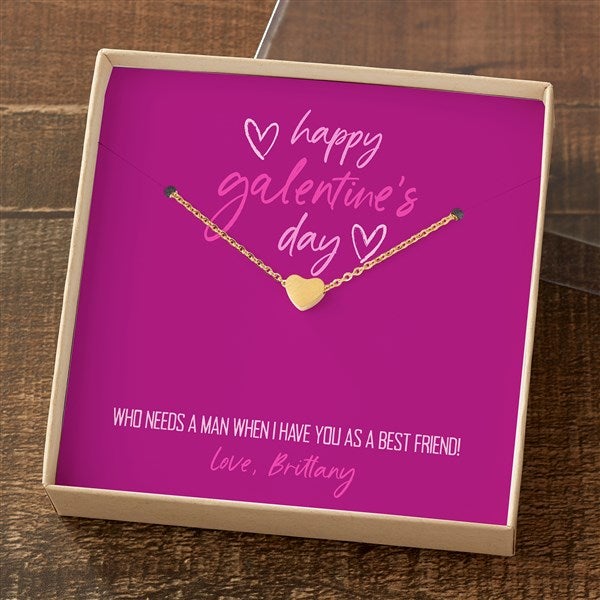 Galentine's Day Friend Necklace Personalized Message Card  - 44449