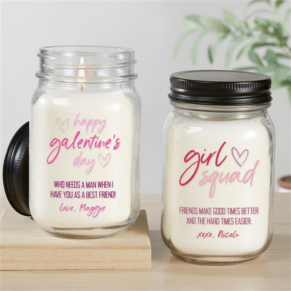Galentine's Day Personalized Farmhouse Candle Jar for Friends - 44452