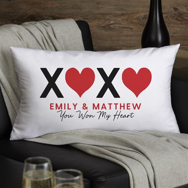Tic Tac Toe Love Personalized Throw Pillow  - 44460