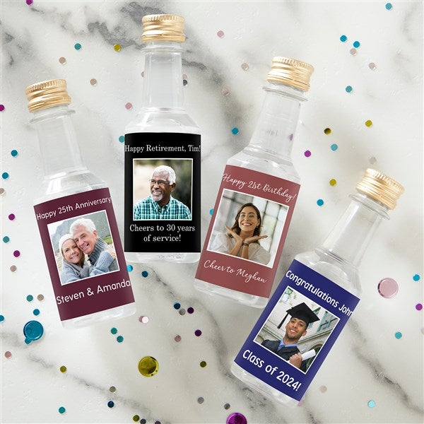 Party Photo Personalized Mini Bottle Liquor Labels  - 44472