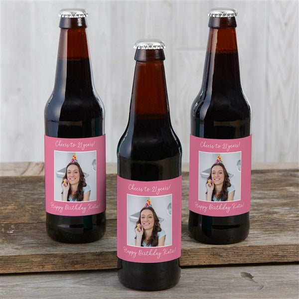 Party Photo Beer Bottle Labels & Beer Carrier  - 44479