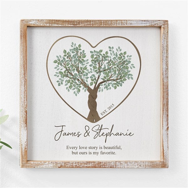 Rooted In Love Personalized Barnwood Frame Wall Art - 44484