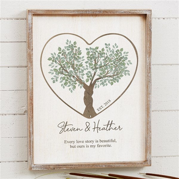 Rooted In Love Personalized Barnwood Frame Wall Art - 44484