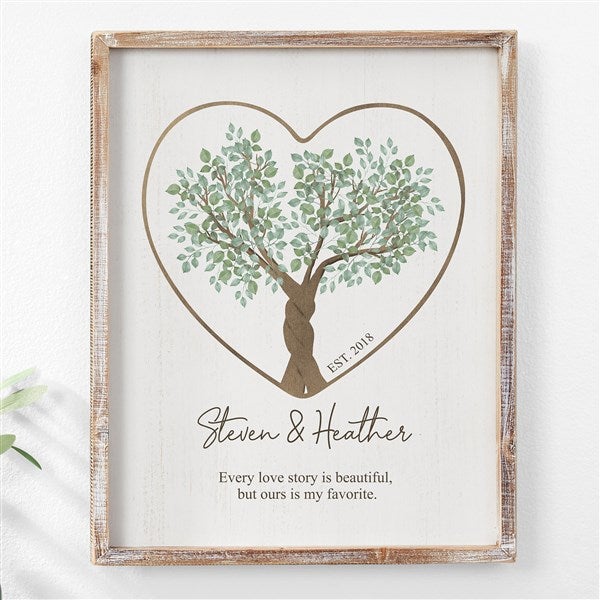 Rooted In Love Personalized Barnwood Frame Wall Art - 44484