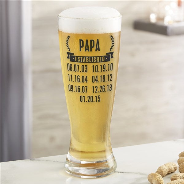 Date Established Printed Beer Glass - 44540