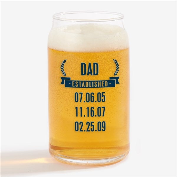 Date Established Printed Beer Glass  - 44540