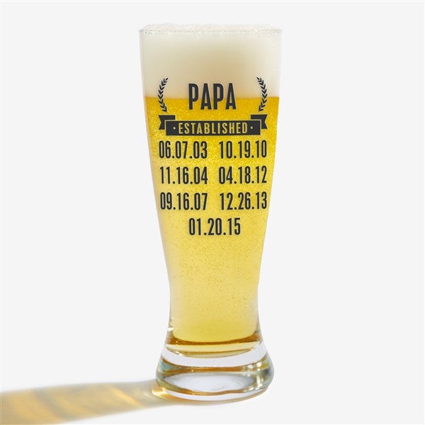 Date Established Printed Beer Glass  - 44540