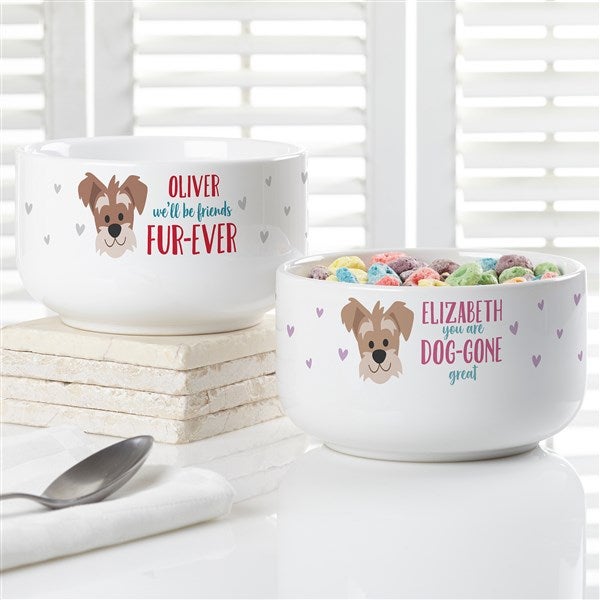 Dog Gone Cute Personalized Kids Cereal Bowl - 44560