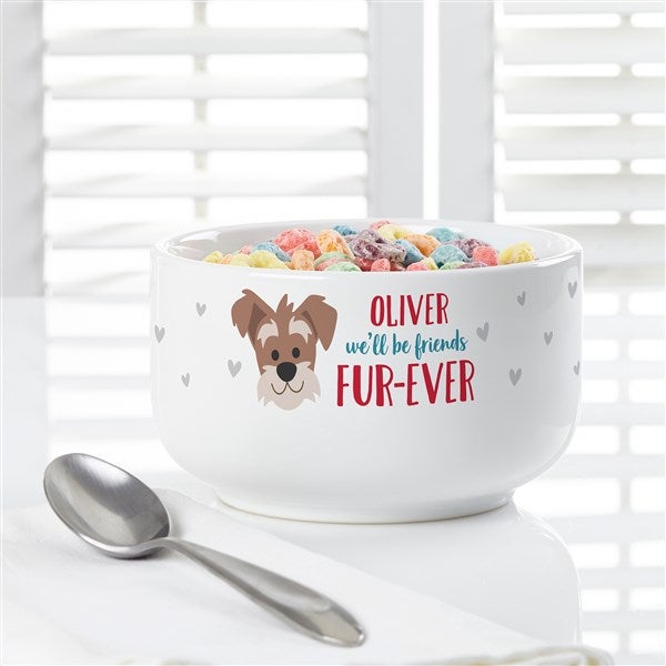 Dog Gone Cute Personalized Kids Cereal Bowl