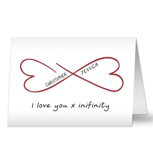I Love You Infinity Personalized Greeting Card  - 44600