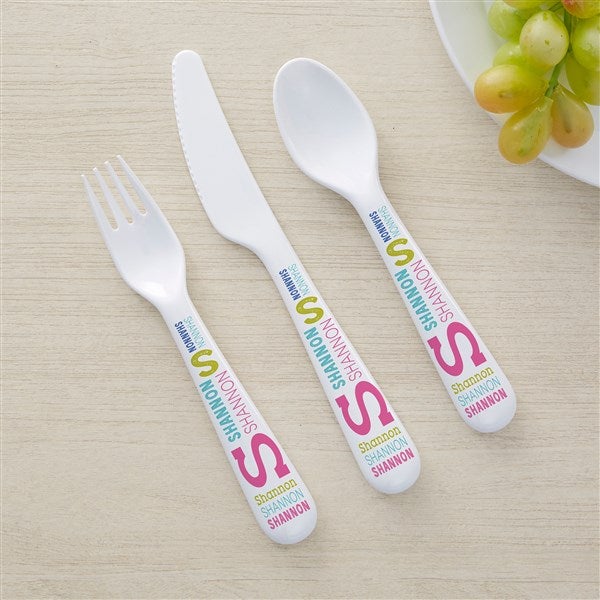 Repeating Name Personalized Kids Utensil Set