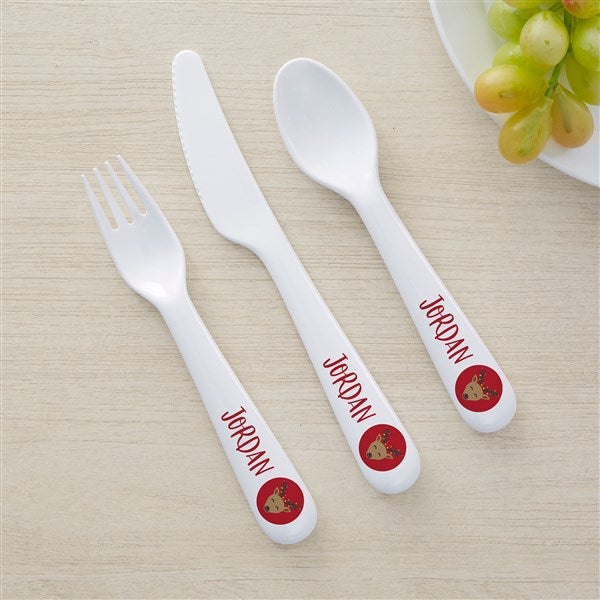 Build Your Own Reindeer Personalized Kids Utensils